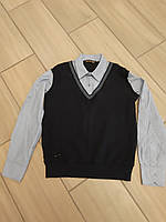 Кофта рубашка с жилеткой школьная мальчику рост 140