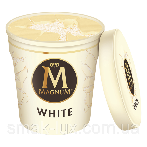 Морозиво Магнум Білий Шоколад у Відрі  "Magnum pint White chocolate" 440мл/297г 8шт