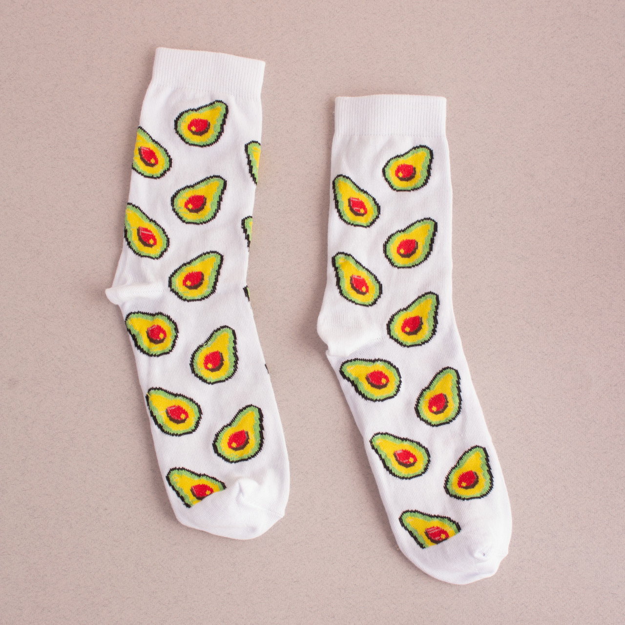 Шкарпетки білі з принтом "Авокадо"