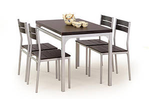 Столовий комплект стіл і крісла MALCOLM венге Halmar