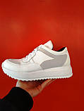 Стильні жіночі білі шкіряні кросівки 36-41 р-р, фото 3