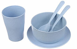 Набір еко посуду 68-246 блакитний, 5 предметів