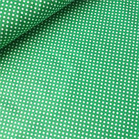 Тканина з густим білим горошком 3 мм на зеленому фоні, ш.160 см