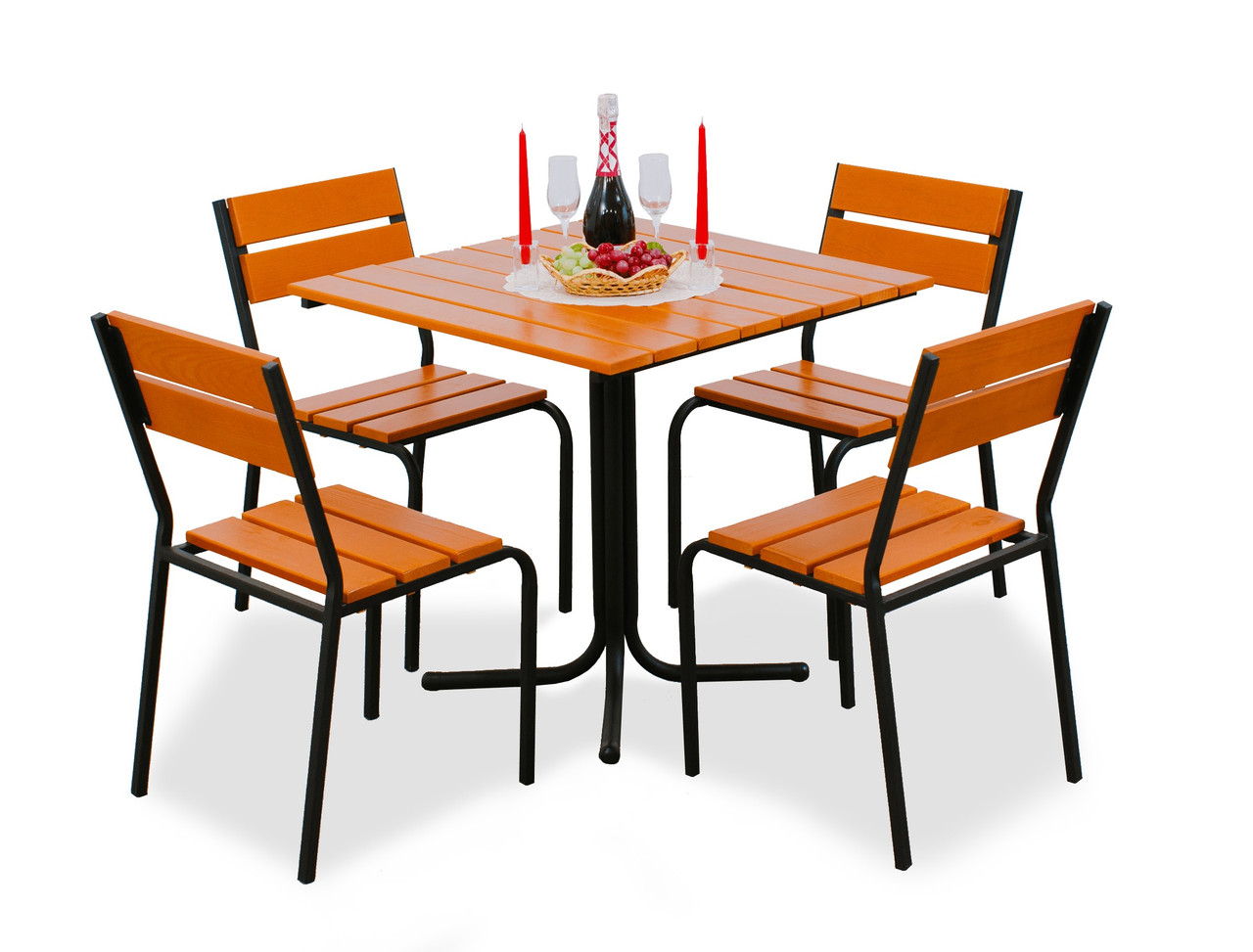 Комплект меблів для літніх кафе "Ріо" стіл (80*80) + 2 стільця Твк