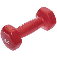 Гантелі для фітнесу з неопреновим покриттям Веселка (1x2кг), Червоний