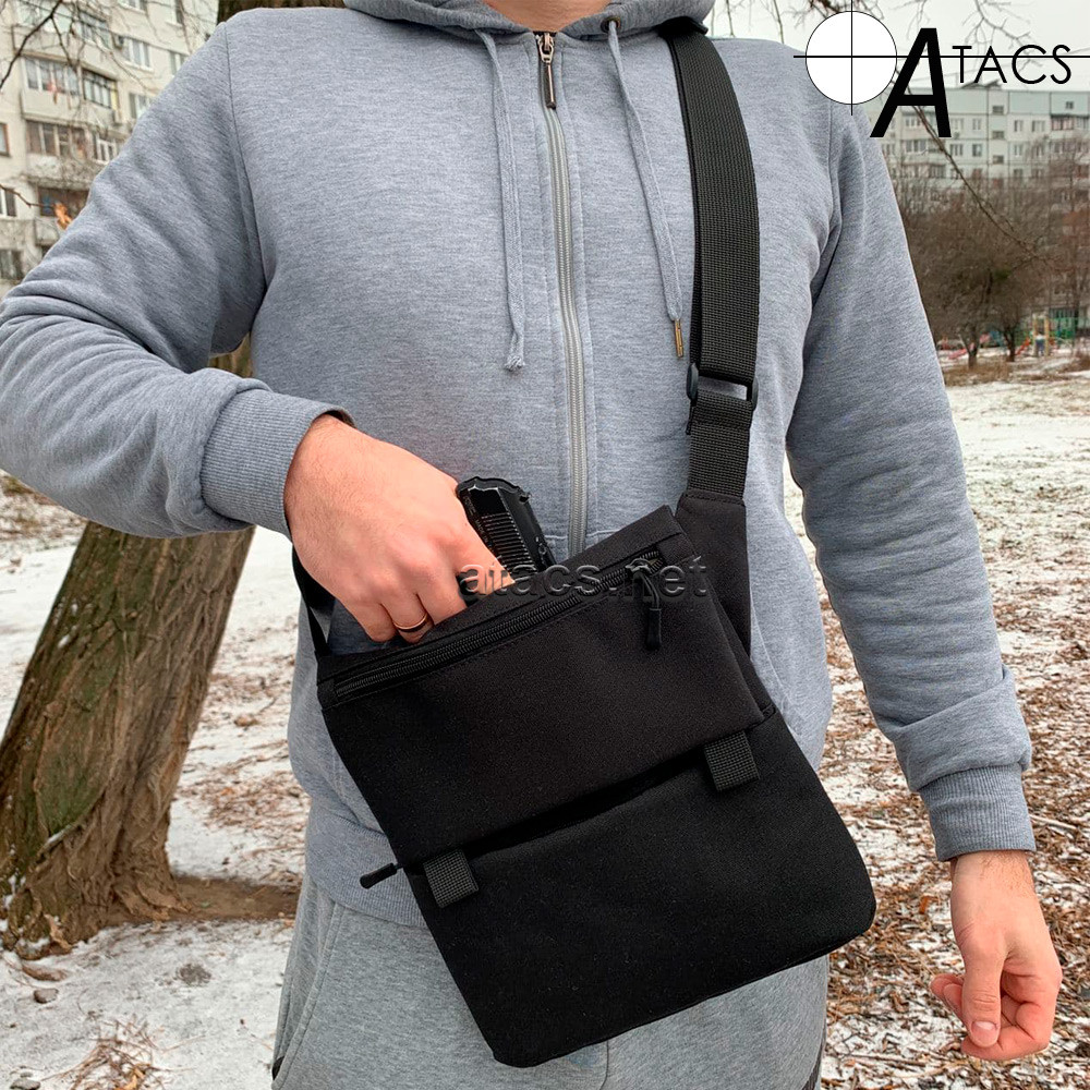 Сумка синтетична плечова з кобурою АР-6, чорна Cordura