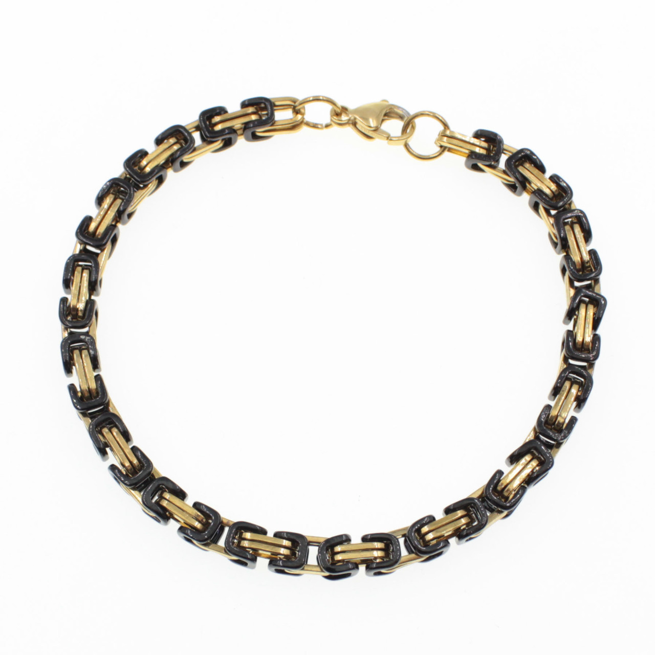 Браслет Steel Rage чорний із золотими вставками з неіржавкої сталі Stainless Steel довжина 22 см. ширина 5 мм.