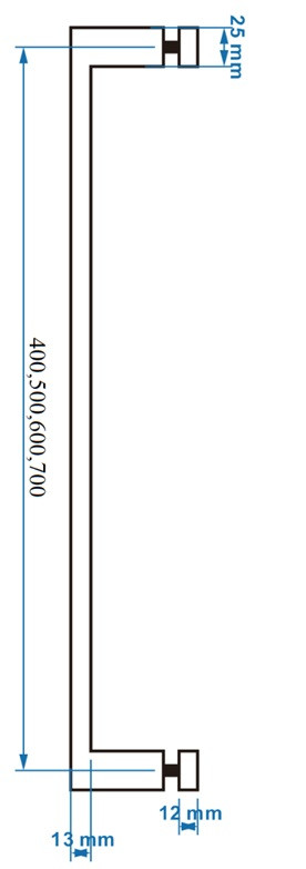 Полотенцедержатель на стекло (нержавейка), длина 525, м/о 500 - фото 4 - id-p1390705767