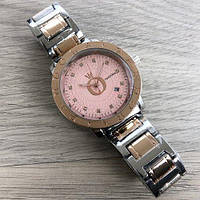Годинники жіночі наручні кварцові в стилі Пандора Pandora Сріблясті з рожевим золотом