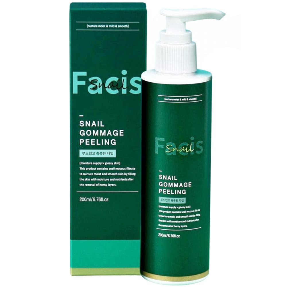М'яка пілінг скатка для обличчя з муцином равлика Facis Snail Gommage Peeling 200 мл