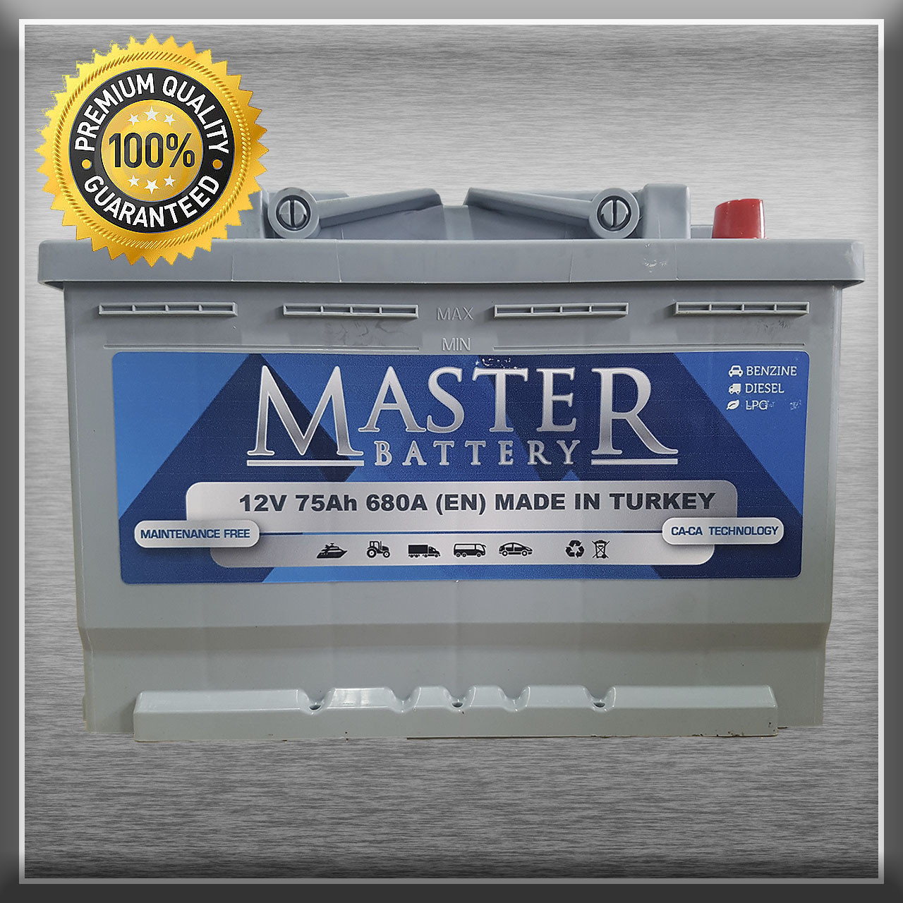Акумулятор Master 6CT-75-0 75Ah/680A R+ 0 (Мастер) Автомобільний АКБ Кислотний Туреччина НДC