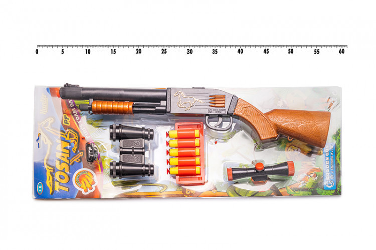Іграшковий дробовик Tosan Golden Gun з м'якими кулями 5 штук, оптика, бінокль, 925GG