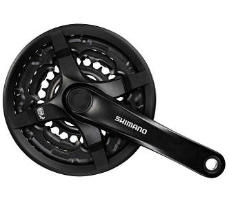 Шатуни Shimano Tourney FC-TY501 175мм 48X38X28 з захистом чорний