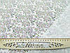 Тканина льон-віскоза білого кольору з дрібним квітковим принтом, фото 5