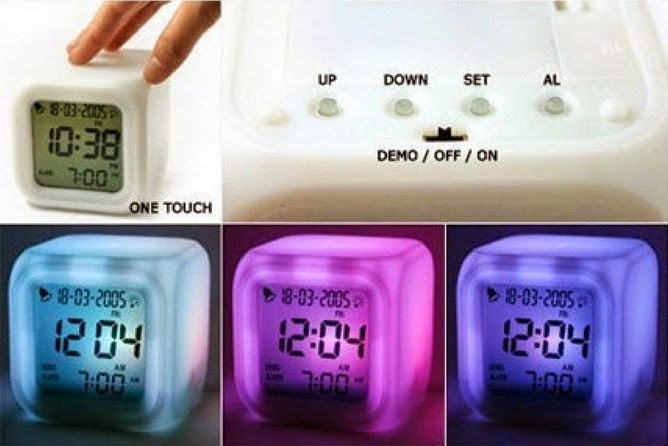 Настольные часы Хамелеон 7 LED Color Changing Alarm Clock с будильником - фото 5 - id-p202077143