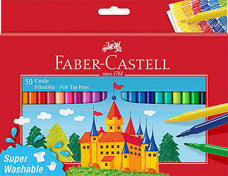 Фломастери "Замок" Faber-Castell Felt tip pen Castle у картонній коробці 50 кольорів, 554204