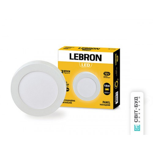 LED світильник Lebron L-PRS-1841, 18W, накладної, O220 * 36mm, 4100K, 1260Lm, кут 120 °, фото 1
