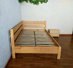 Полуторне ліжко дерев'яна кутова з масиву дерева вільха "Мішель - 2" від виробника, фото 2