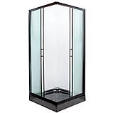 Душова кабіна INSANA LAMIJA Black 90x90x205 чорний квадратний дрібний піддон, фото 2