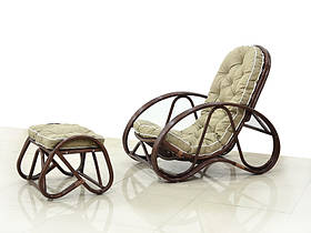 М'яке крісло плетене з пуфом CRUZO Set з ротанга