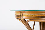 Обідній стіл Асканія Cruzo скляний на ротанзі, фото 3