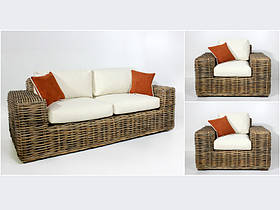 Комплект плетених меблів Бабл Cruzo диван та 2 крісла з ротангу