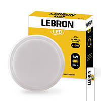 LED светильник Lebron L-WLR-S, 8W, круглый, 4100K, 720Lm, IP54, СВЧ датчик движения