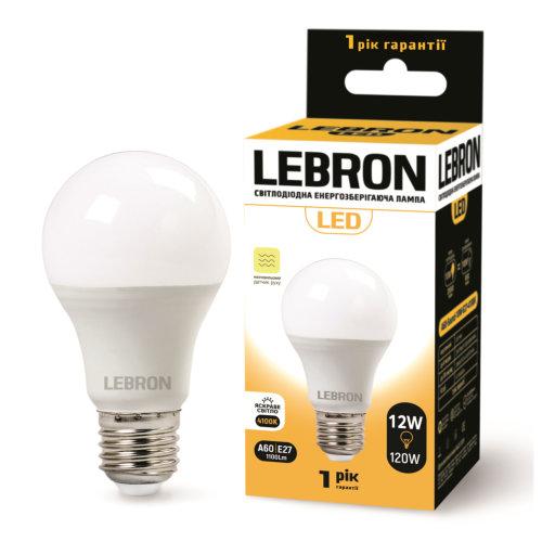 Світлодіодна лампа груша Lebron L-A60, 12W, Е27, 4100K, 1100Lm, НВЧ датчик руху