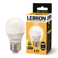 LED лампа Lebron L-G45, 8W, Е27, 3000K, 700Lm