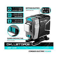 ВІДКАЛІБРОВАНИЙ! 3D DEKO DKLL12tdP02 12 ліній 360 градусів Зелений ПРОМІНЬ до 50м лазерний рівень нівелір