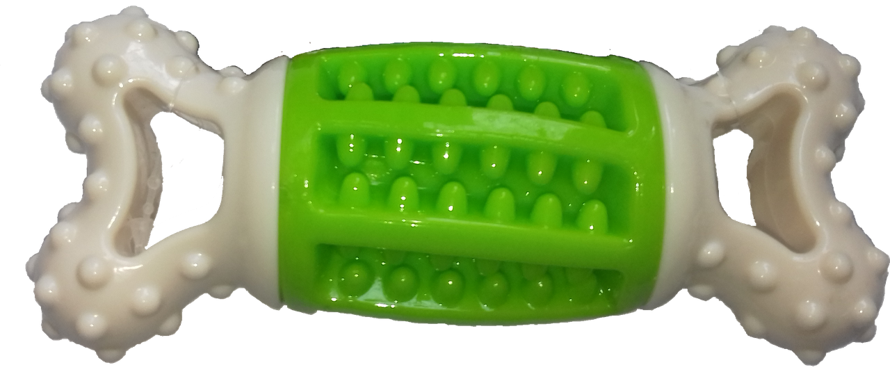 Игрушка AnimAll GrizZzly кость-зубочистка зелёно-белая 14х6см
