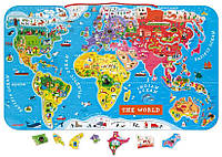 Магнитная карта мира для детей на стену, (англ.) Janod