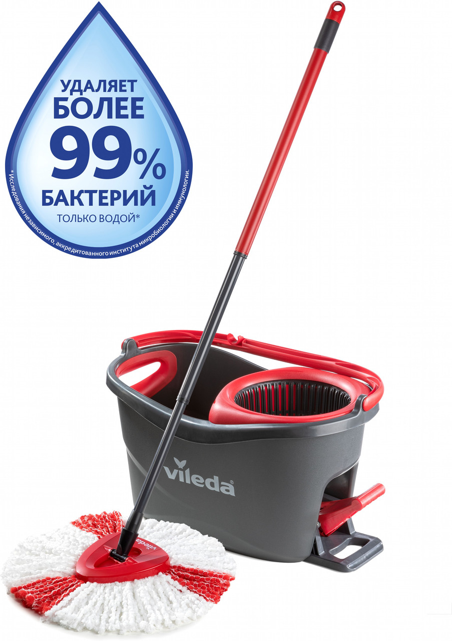 Набір для прибирання Vileda Easywring & Clean Turbo (швабра та відро з віджиманням) (4023103194113)