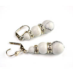 Кахолонг . Сережки з натурального каменю КАХЕТІЯ.