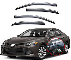 Вітровики Toyota Camry V70 SED 18- П/К скотч "FLY" (Нержавіюча сталь 3D)BTYCM1823-W/S