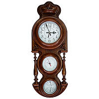 Часы настенные с термометром, барометром и гигрометром (72 x 27 x 9 см) N14
