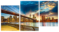 Модульная картина на 3 части "Нью-Йорк" (55 x 100 см) G-166