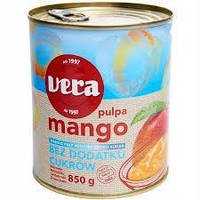 Мякоть манго без добавления сахара Vera Mango pulpa Alphonso 850г