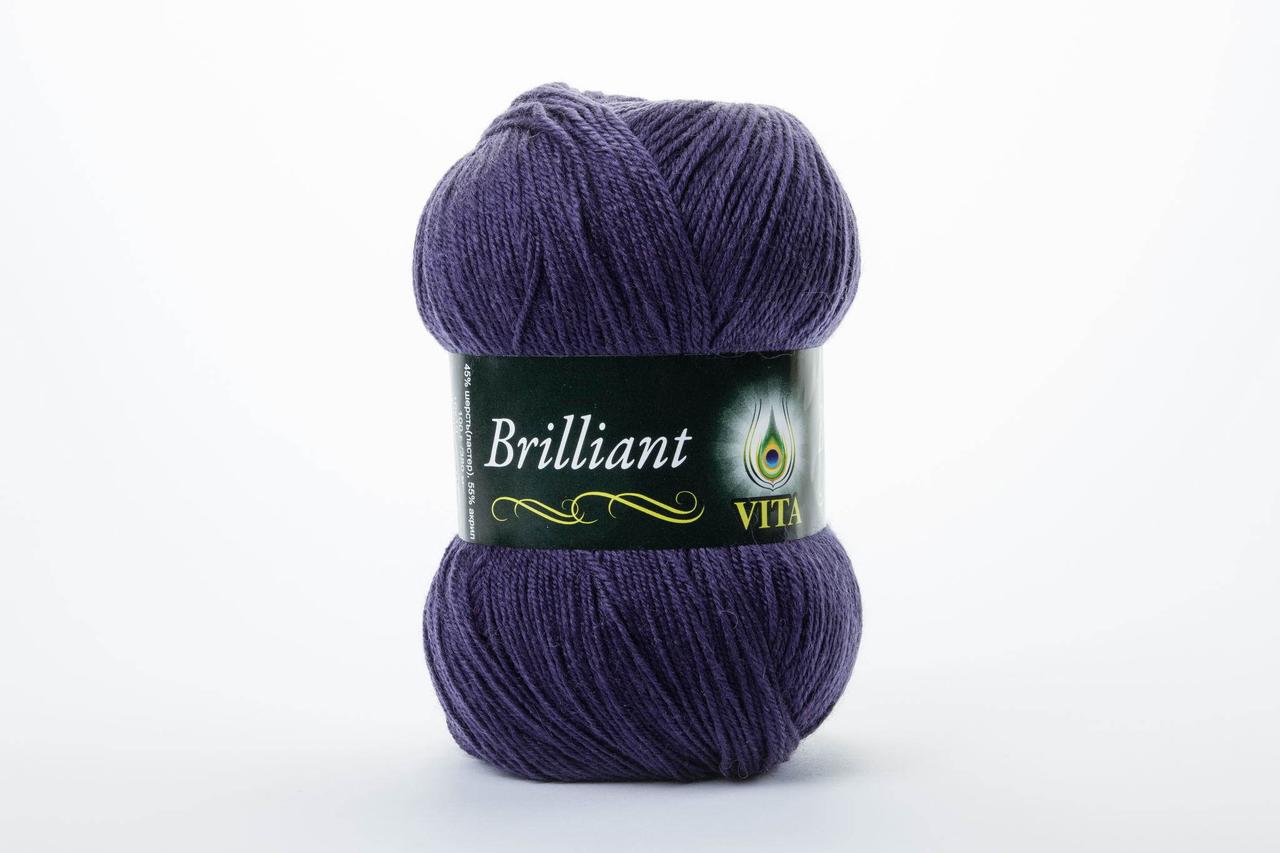 Пряжа напіввовняна VITA Brilliant, Color No.4977 темний баклажан