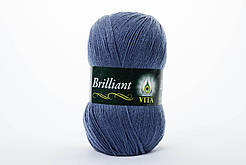 Пряжа напіввовняна VITA Brilliant, Color No.4982 темно-сірий із синьовою