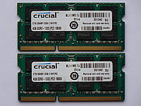 Игровая Оперативная память CRUCIAL DDR3 SODIMM 8GB (4+4) для ноутбука (1333MHz, 10600, 1.5v, CT51264BF1339) БУ