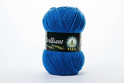 Пряжа напіввовняна VITA Brilliant, Color No.4989 синій електрик