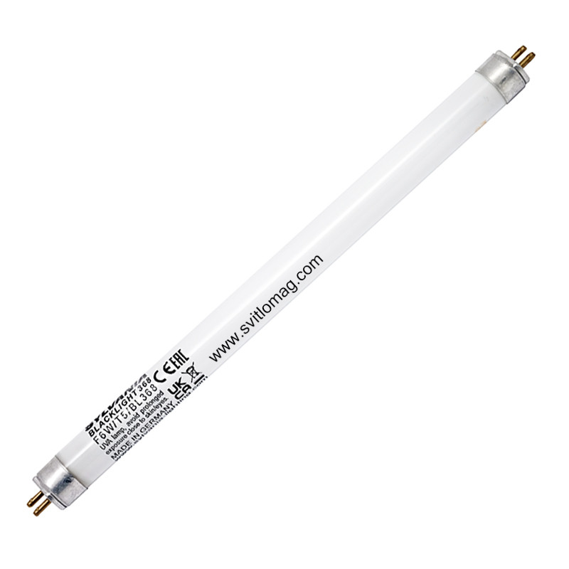Лампа люмінесцентна ультрафіолетова F6w T5/BL368 SYLVANIA G5d, фото 1