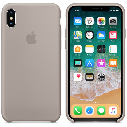 Чохол накладка xCase для iPhone X/XS Silicone Case сірий, фото 3