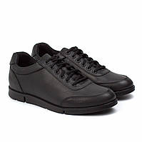Кросівки кеди повсякденні чорні шкіряні чоловіче взуття великих розмірів Rosso Avangard Ada Casual Black BS