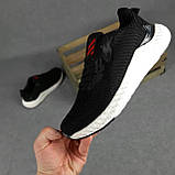 Чоловічі кросівки в стилі Adidas чорні з червоним, фото 5