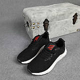 Чоловічі кросівки в стилі Adidas чорні з червоним, фото 7