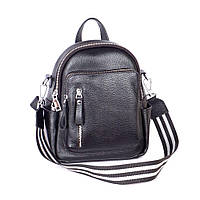 Стильная кожаная черная сумка-рюкзак, цвета в ассортименте