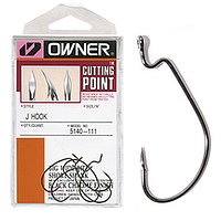 Гачки Офсетні Owner OFFSET 5140-151 J Hook №5/0 5шт. black Cutting Point