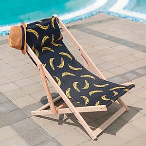 Шезлонг складаний для пляжу і басейну Банани/Шезлонг розкладний дерев'яний/пляжне, садове